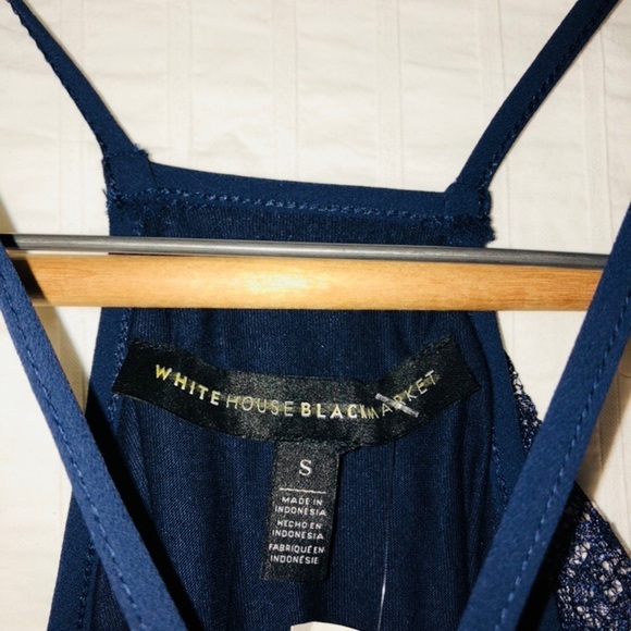 White House Black Market Navy blue sexy lace top - Picture 6 of 6